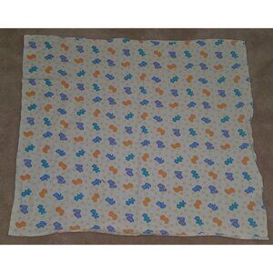 Carter's Child of Mine Blue Orange Teddy Bear Receiving Blanket Lovey